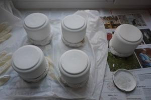 Decupagem de potes para cozinha a exemplo da decoração de potes de vidro e lata